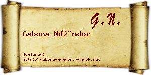 Gabona Nándor névjegykártya